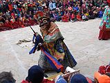 Mustang Lo Manthang Tiji Festival Day 2 05 Fierce Masked Dancer A dancer in a fierce tantric costume dances on the second day of the Tiji Festival in Lo Manthang.